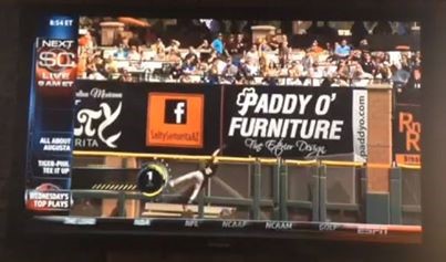 Paddy O' Furniture of Arizona is featured in Baseball Spring Training Game.